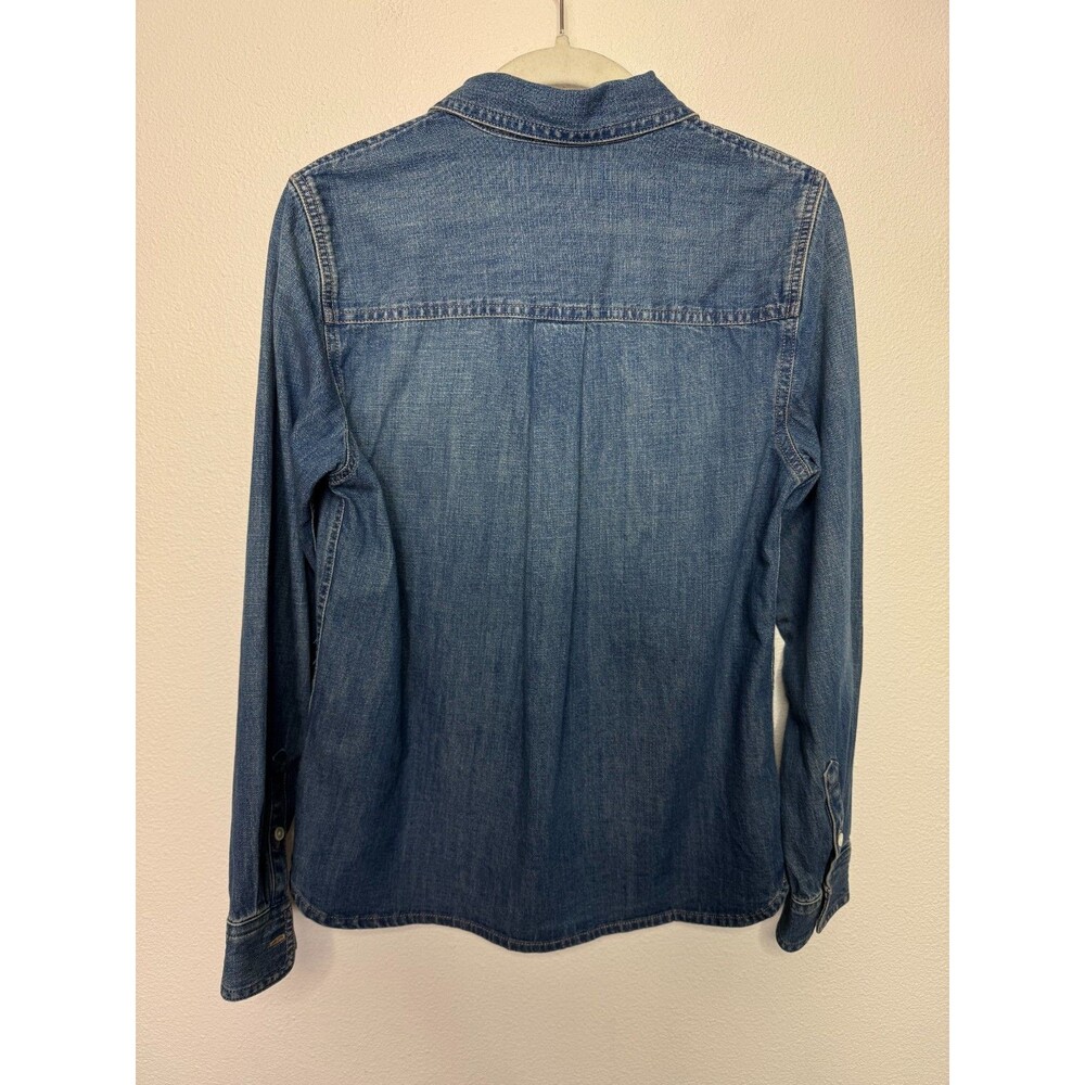 Madewell XS Tuckable Denim Shirt in Greendale Wash Cotton Button Up Blue NWT - Picture 13 of 14